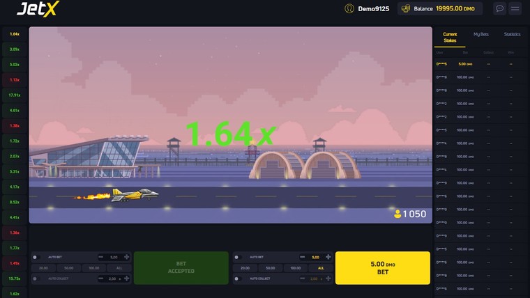 JetX by SmartSoft Gaming — gameplay screenshot 2