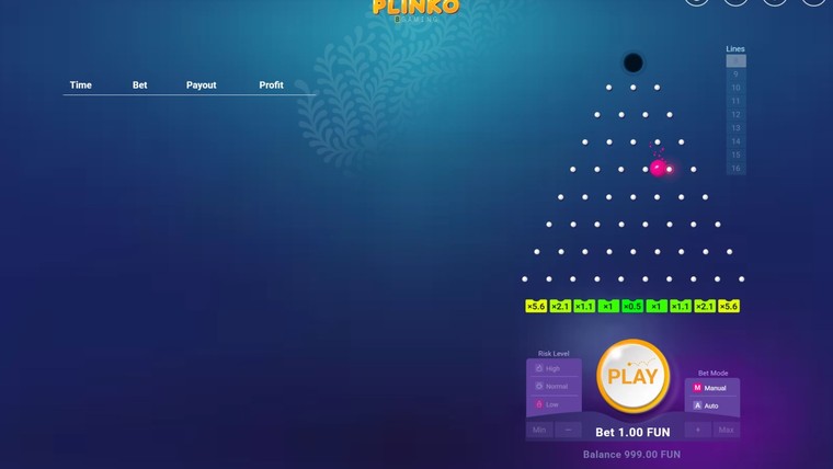 Plinko by BGaming — gameplay screenshot 2